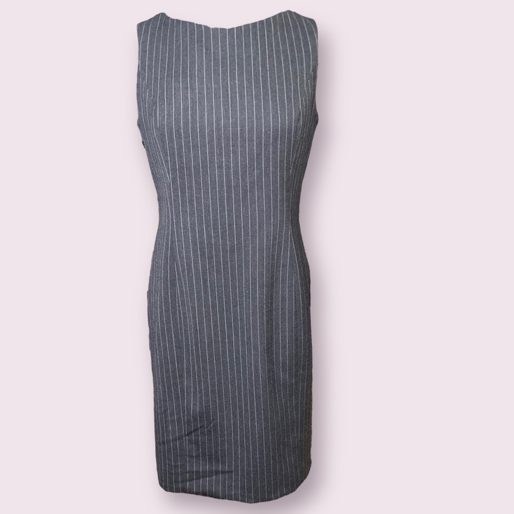 Laura Scott Women’s Gray Pinstripe Dress and Suit Jacket Set (10P)